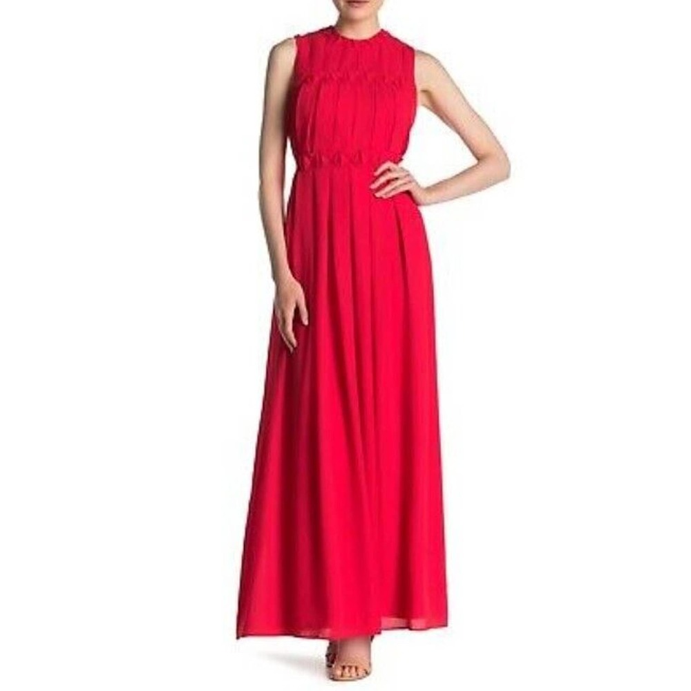 NWD Ted Baker Saffrom Origami Pleated Gown Ted 4/US 10 Red